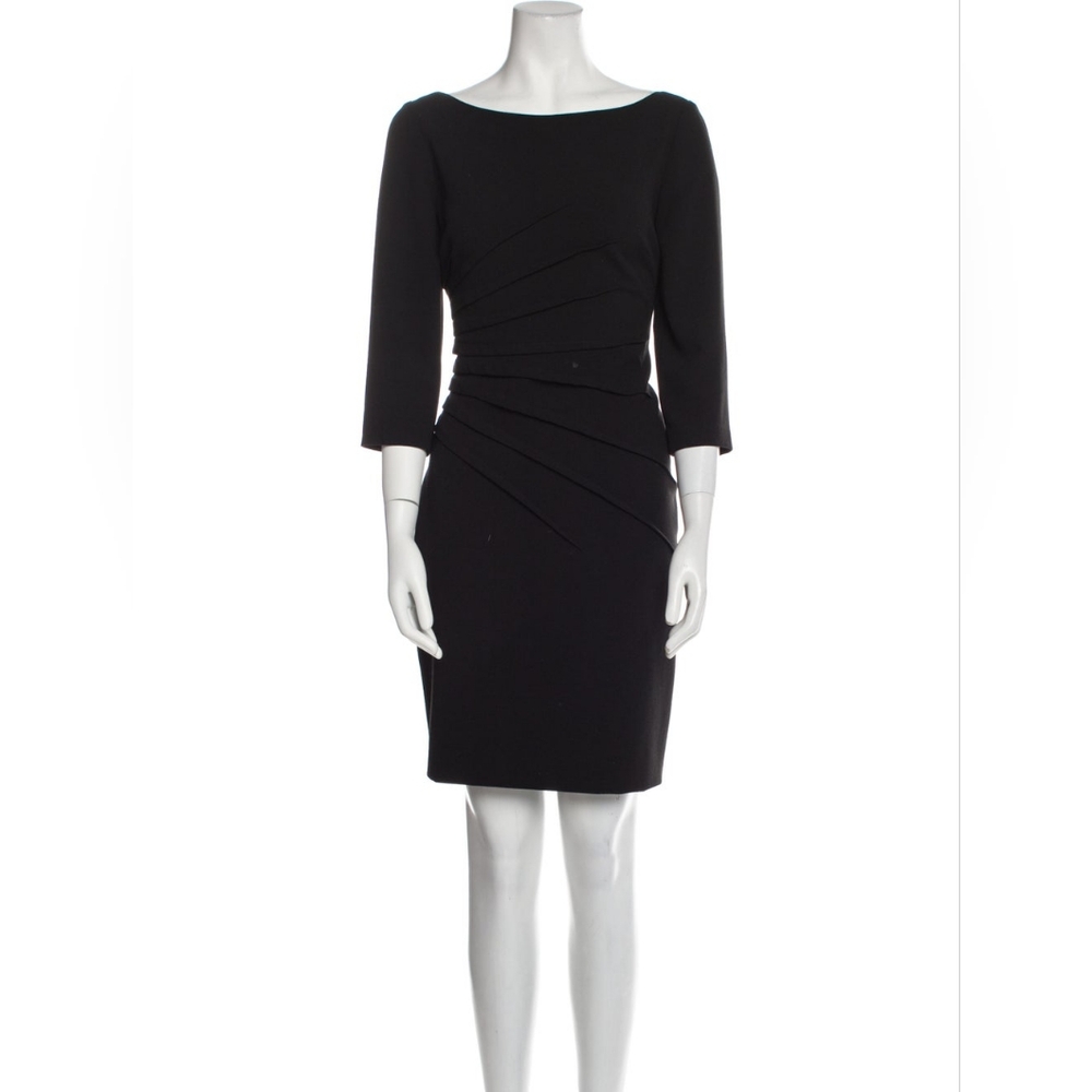 David Meister Bateau Neckline Knee-Length Dress Black